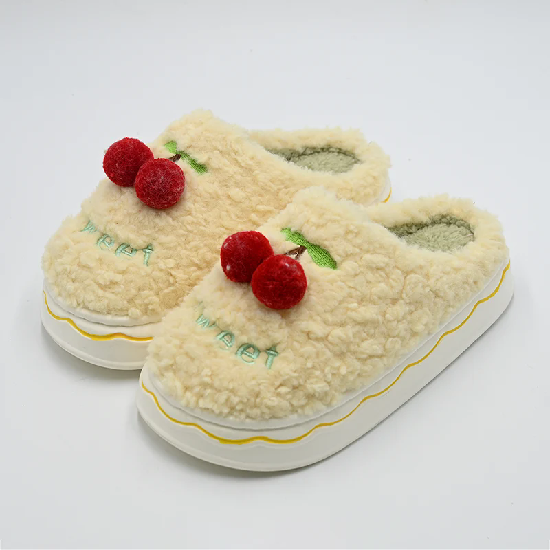 Cherry Cotton Slippers